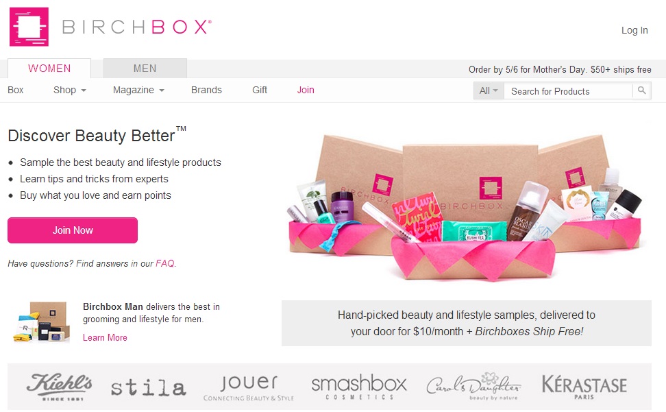 Birchbox Contrast CTA