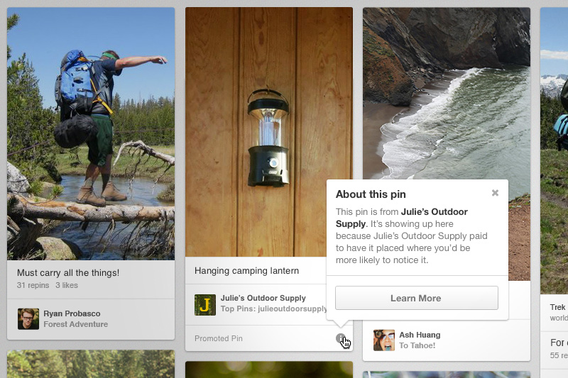 Pinterest unveils new advertising feature