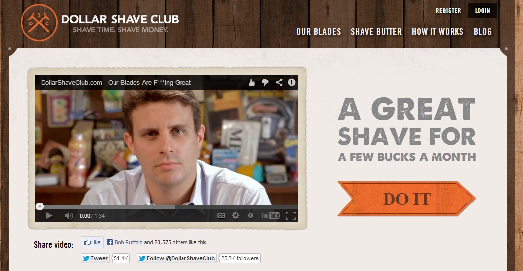 Dollar Shave Club Text CTA