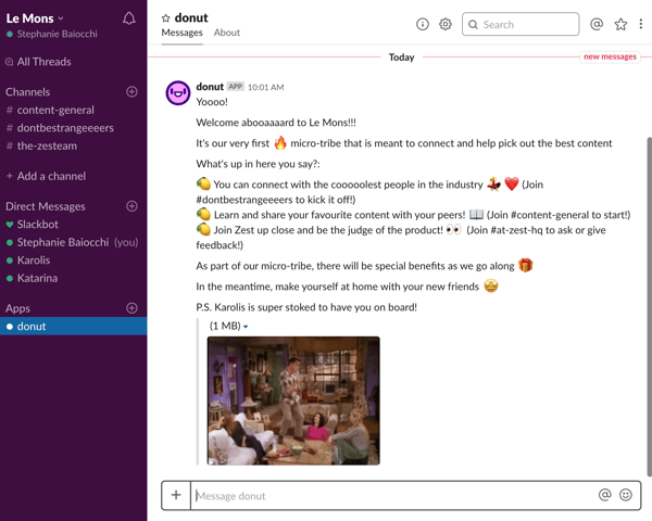 12 slack group welcome content