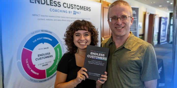 two people celebrating their wins on the endless customers journey
