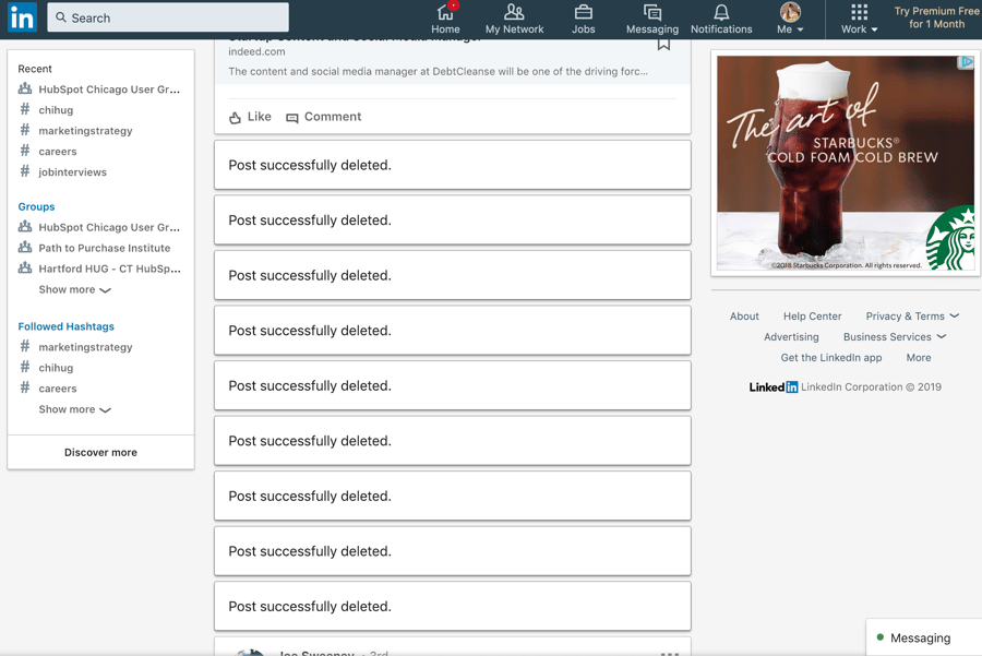 5 deleted linkedin posts