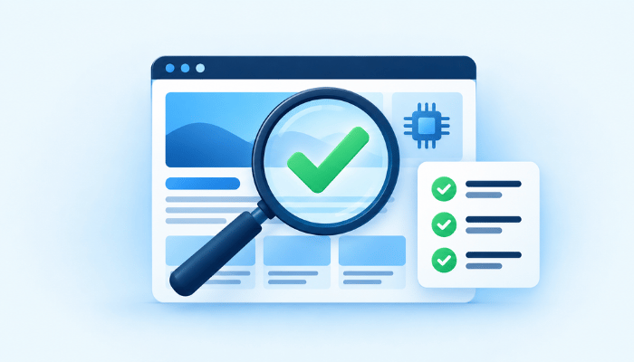 Checking an AI generate website page