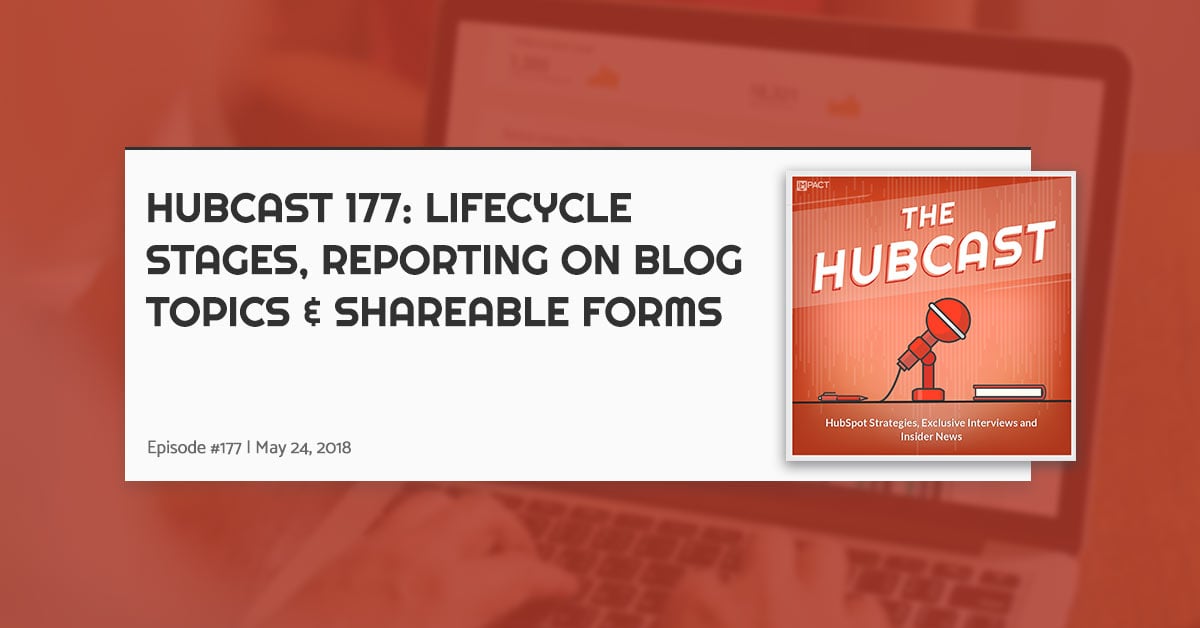 Hubcast 177: Lifecycle Stages, Reporting on Blog Topics & Shareable Forms