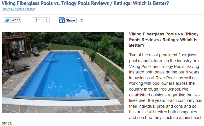 At River Pools, we didn't ask permission to write about other companies...we just did.