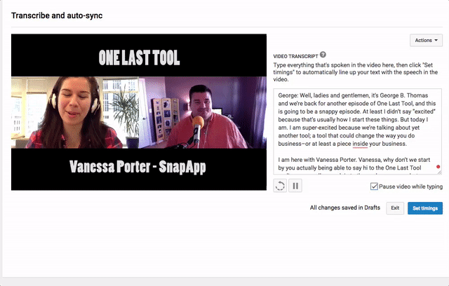 Captions Transcribe AutoSync