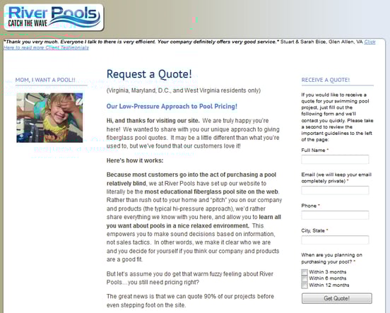 River Pools quote