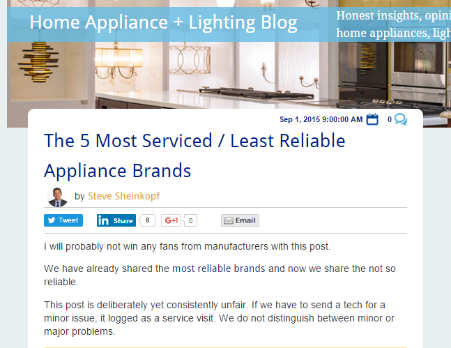 It takes guts to discuss the negatives of your own products. Yale Appliance has done just that.