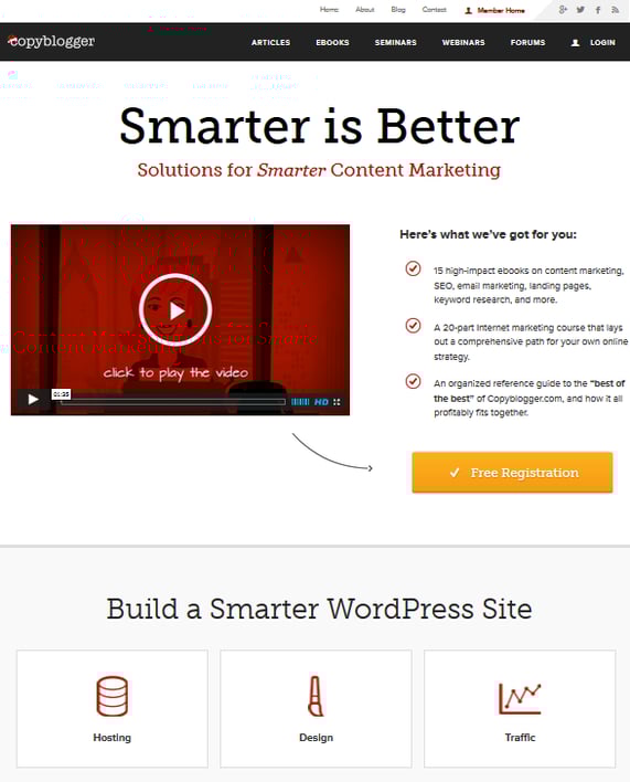 If you're looking for a model homepage that is the essence of intuitive, clear, and user friendly, the CopyBlogger homepage is the perfect model.