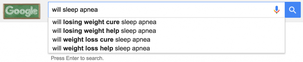 google autocomplete for "will sleep apnea"