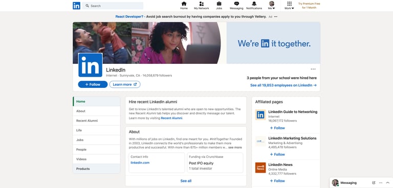LinkedIn adds new 'Products' highlight tab on company pages