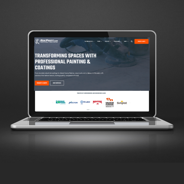 Roe paint roofing website redesign project