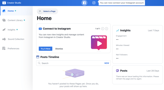 New Instagram Dashboard Comes to Facebook Creator Studio