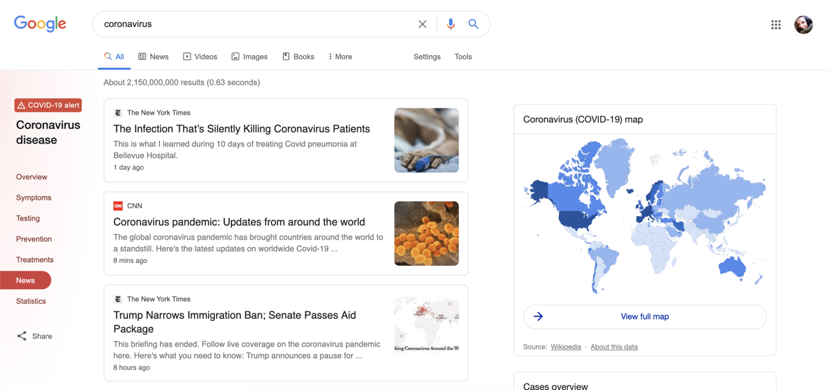 Is Google's new coronavirus SERP panel a preview of what's to come? (I hope so)