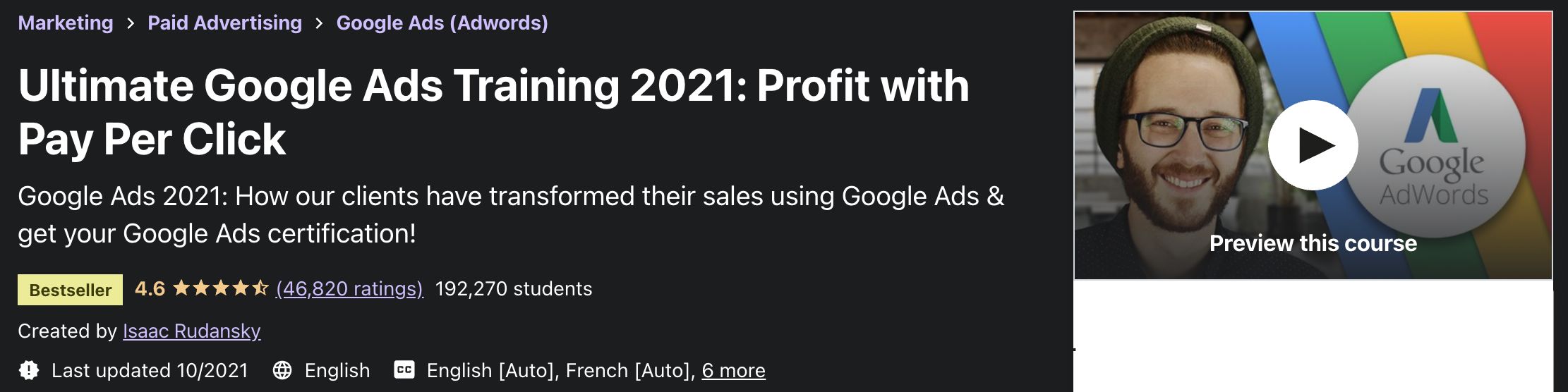 Best Marketing Courses on Udemy Ultimate Google Ads Training