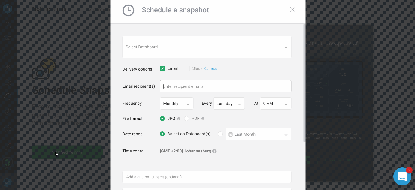 Databox - Share - Scheduled Snapshot GIF 