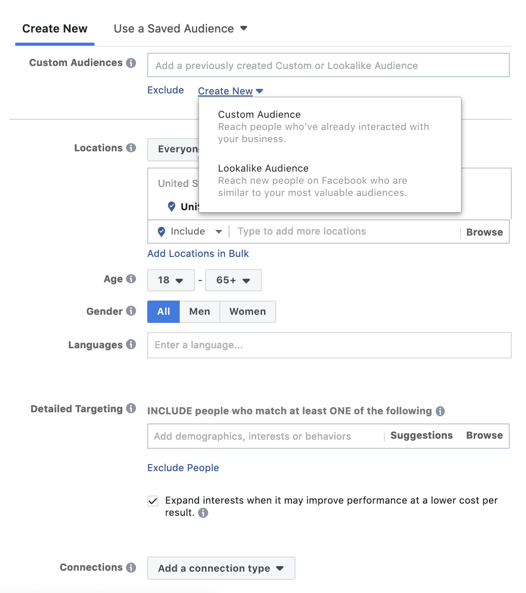 Facebook Audience Creation