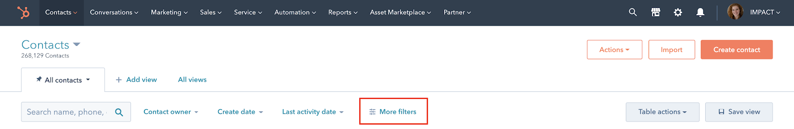 Filtering HubSpot contacts