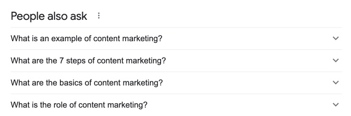 Google's People Also Ask Results for Content Marketing