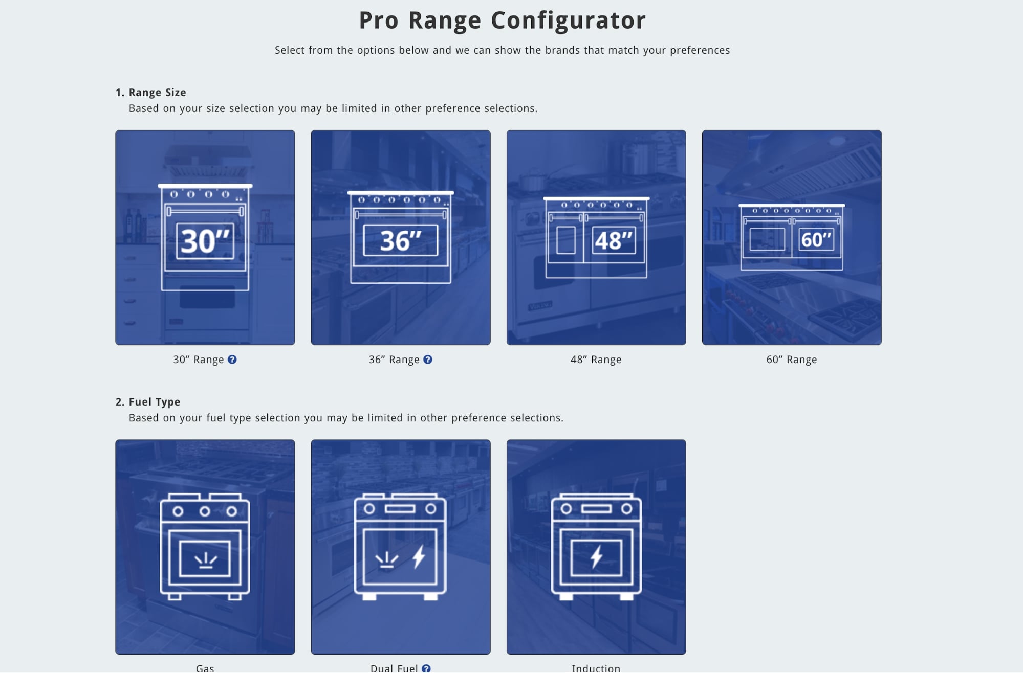 pro range configuator