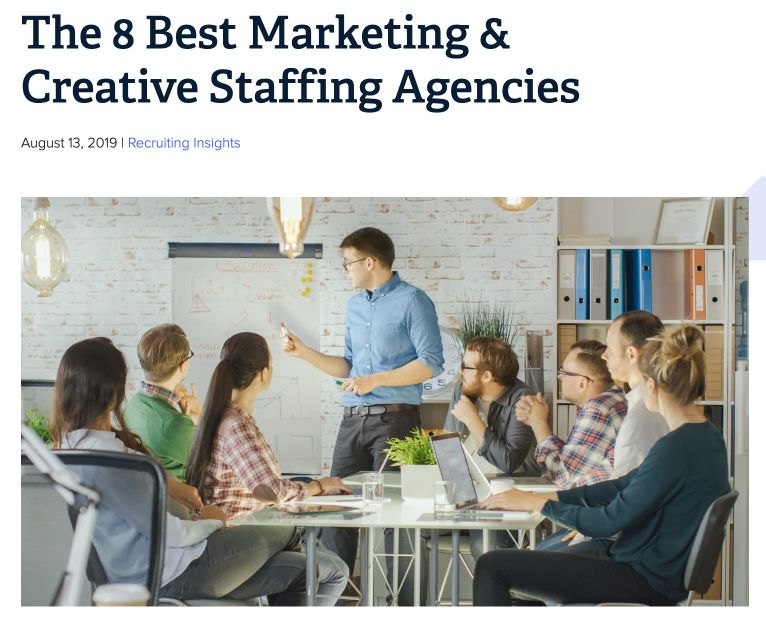Inbound marketing example 4 Corner Resource Best Staff Agencies