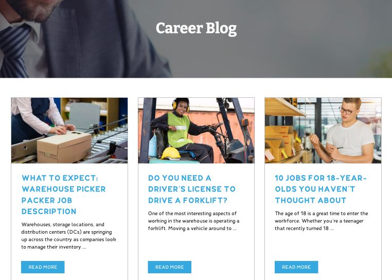 Inbound marketing example Allegiance Staffing career blog