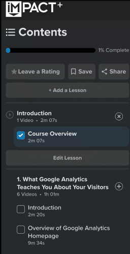 Kevin Course breakdown