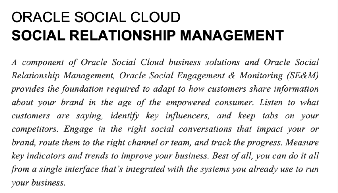 Oracle Social Cloud