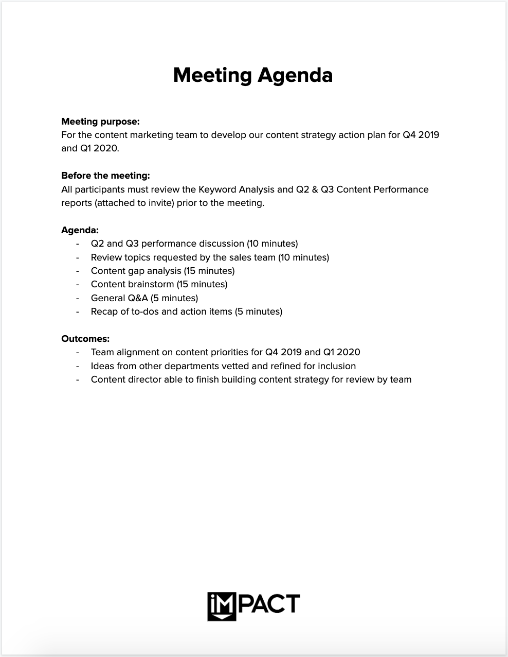 The only meeting agenda template you