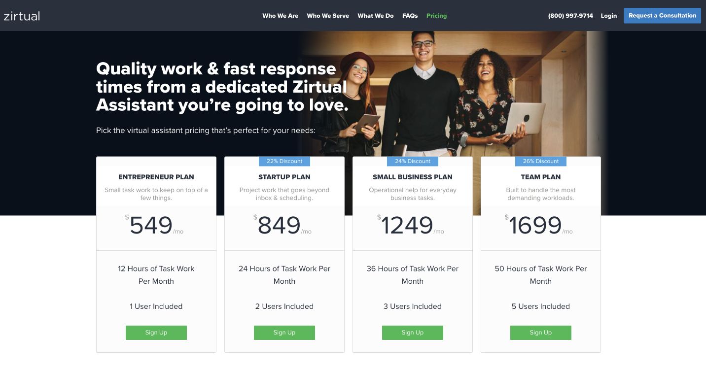 zirtual-assistant-pricing