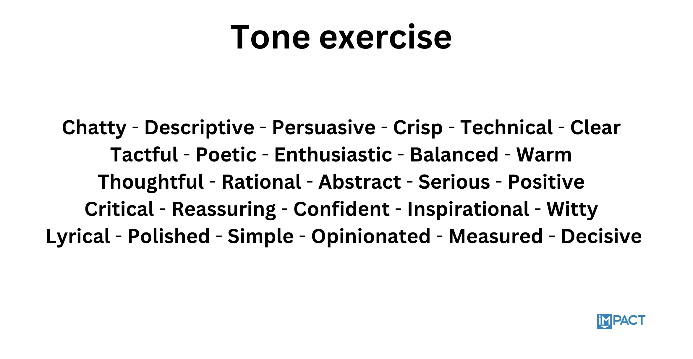 Tone worksheet