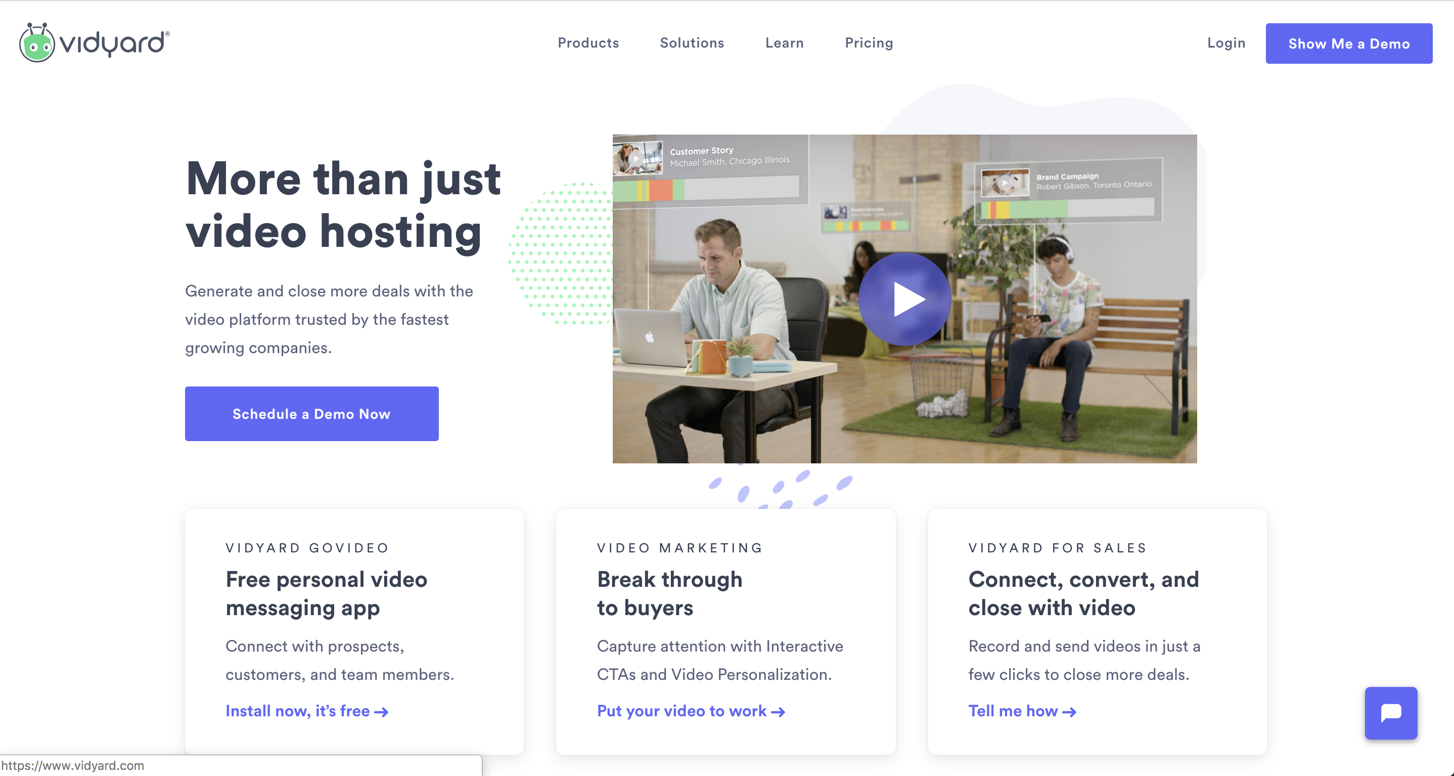 Vidyard Homepage