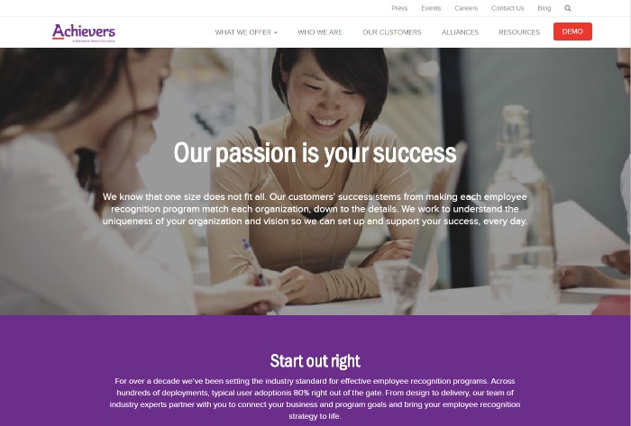 Achievers Service Page
