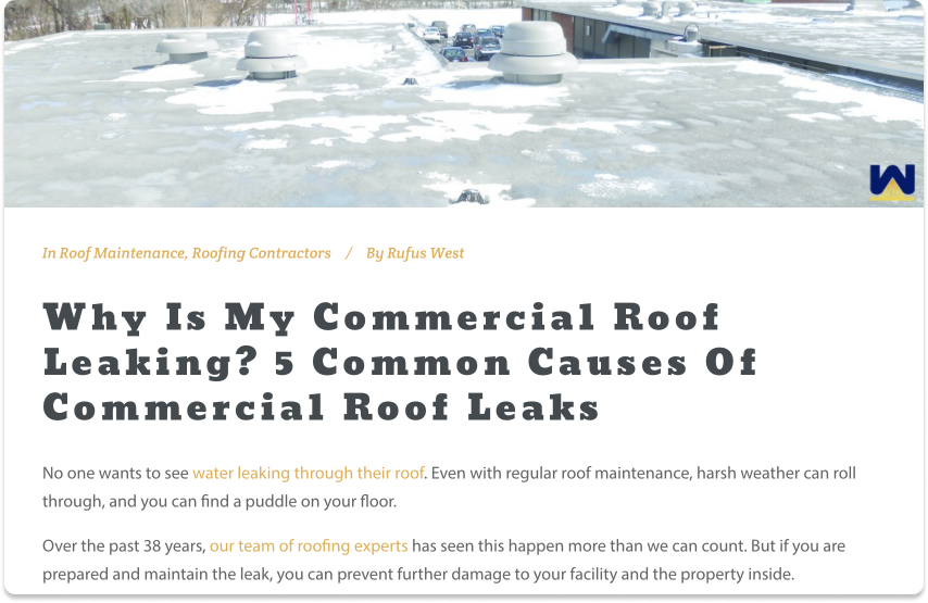 content marketing examples - west roofing