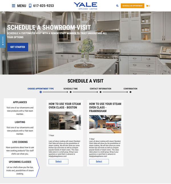 landing page-example-yale-appliance
